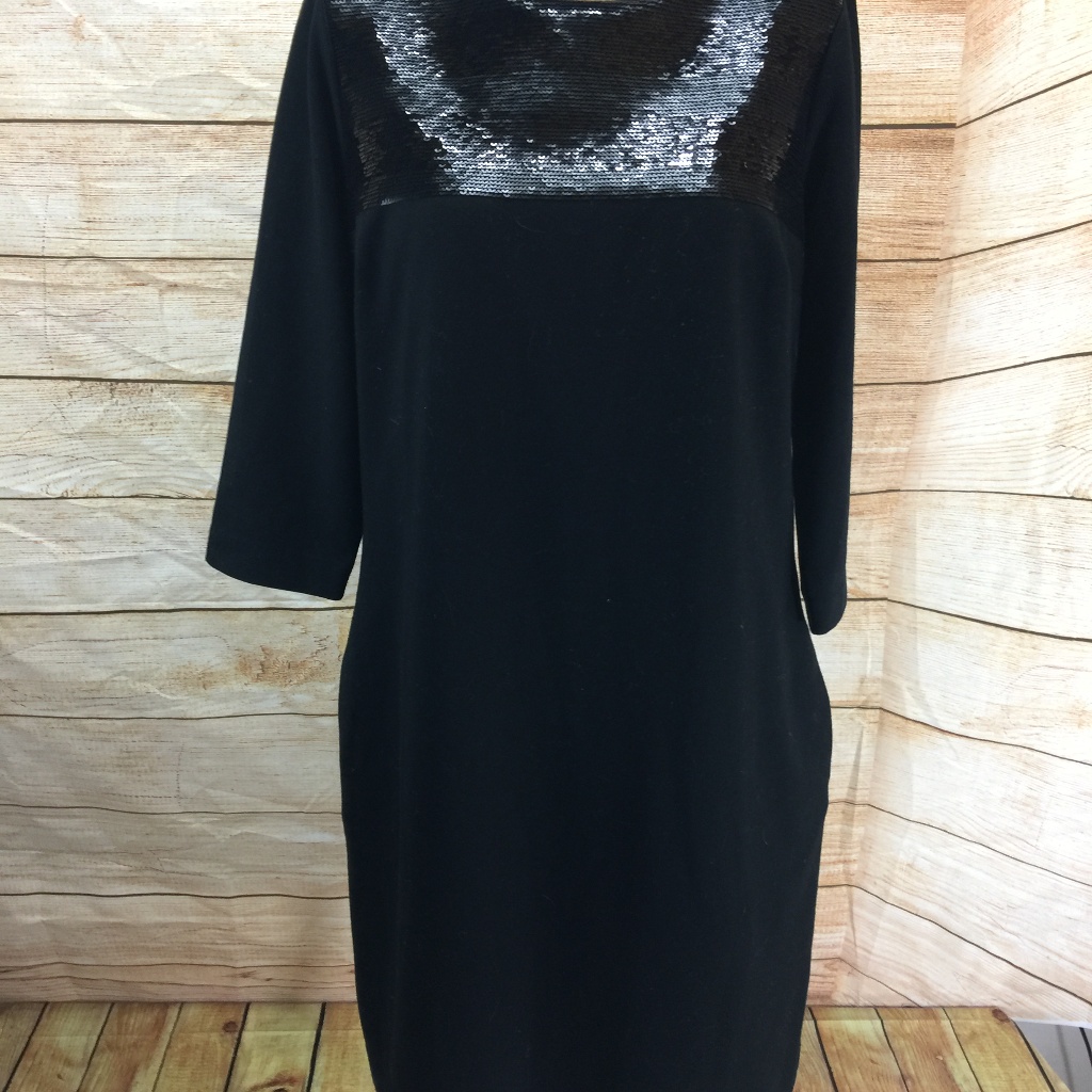 Liz Claiborne Black Dress With Sequins Size 8